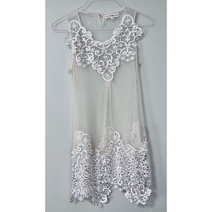 Altar’d State Sheer Cream Lace Mini Dress Size Small‎